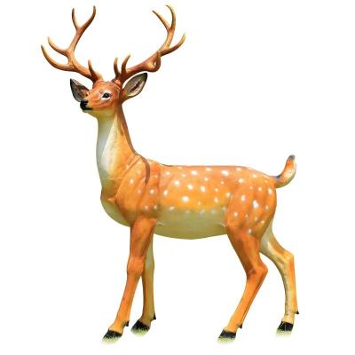 China The Other Life-Size Outdoor Fiberglass Plum Deer Statue Decorative Abstract Plum Deer Animal Sculpture for sale