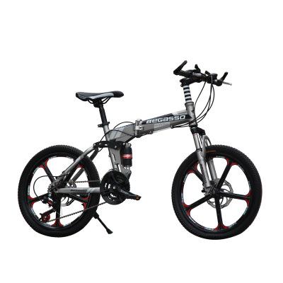 China Children Bike 20 Inch Folding Mountain Bike 21/24/27 Speed ​​Disc Brake Children's Bicycle One-Wheel Shock Absorption Student Bicycle for sale