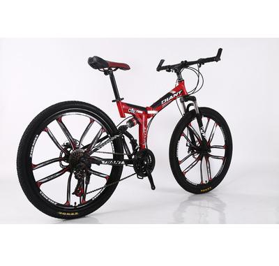 China Steel Folding Mountain Bike 26/24 Inch Speed ​​Disc Brake Mountain Bike Shock Absorption Variable Bicycle One Wheel for sale