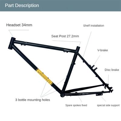 China Crmo-4130 Lightweight Gravel Off Road Gravel Steel Frame Road Disc Brake Frame 43 / 46cm for sale