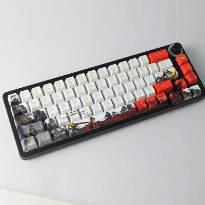 China Hot Switchable Cute Printing Utility Keycaps Backlit RGB Wired Mechanical Gaming Keyboard for sale