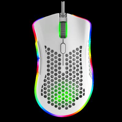 China Lightweight 7200 Dpi RGB Honeycomb Mouse High Macro DPI Buttons Wired 7 Programmable Computer Mouse for sale