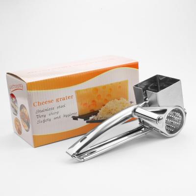 China Factory Workable Professional Manufacture Kitchen Cheese Grater Stainless Steel Best Selling Hand Held Rotary Grater for sale