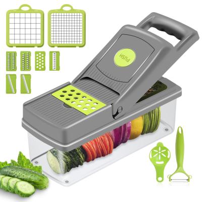 China 2020 New 8 Blades Slicer Sustainable Multifunctional Salad Cutter Maker Potato Onion Carrot Vegetable Slicer Cutter 8 Blades for sale