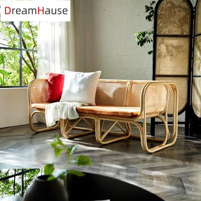 China Modern Nordic Rattan Sofa Set Garden Chairs Designers from Dreamhause Indonesia for Indoor Living Room Hotel Balcony Patio Used for sale