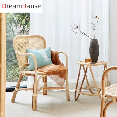 China Modern Nordic creative living room decorations small rattan coffee table Dreamhause Indonesia tea table and chair set for sale