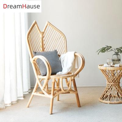 China Art Furniture Balcony Courtyard Patio Handmade Indoor Outdoor Dreamhause Living Room Indonesia Light Japanese Rattan Chair Indoor Single Sofa for sale