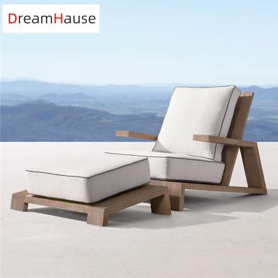 China Designer Simply Outdoor Solid Simple Solid Wood Sofa Chair Dreamhause Wooden Sofa Beach Waterproof Sunscreen Courtyard Balcony Villa for sale