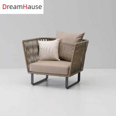 China Metal Frame + High Quality Outdoor Rattan Sofa Set Dreamhause Rattan Patio Hotel Villa Rattan Sofa Chair Swimming Pool Garden Patio Furniture Set for sale