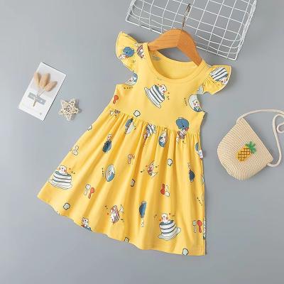 China Anti-Wrinkle Summer Toddler Girls Dresses Cute Sleeveless Kids Clothing Print Flower Girl Dress Kids Birthday Dresses For Girls for sale