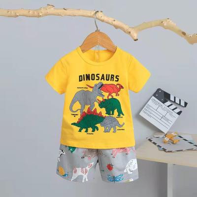 China Breathable Summer Cotton Pajama Sets For Unisex Children Short Sleeve Pajama Sets New Style Casual Cotton Pajama Sets for sale