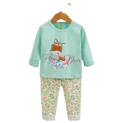 China Autumn Home Girls Baby Princess Pajamas Kid QUICK DRY Children's Cotton Underwear Set 2 Piece Set for sale