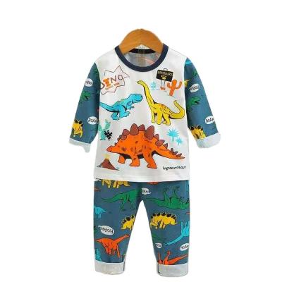 China Girls Breathable Home Cotton Pajamas Boys Sleepwear Cartoon Children Pajamas Set Kids Animal Soft Animal Sleep Suit for sale