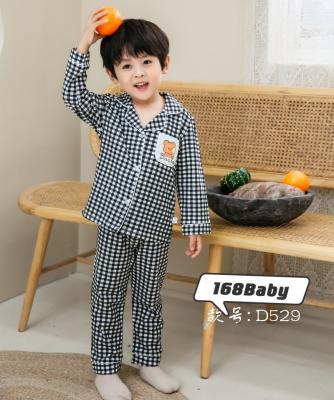 China High Quality Breathable Children's Home Wear Suits Organic Cotton Baby Clothes For Girls Kids Autumn And Winter Pajamas for sale