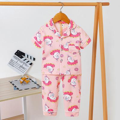 China Breathable Cartoon Girls Home Clothes Nightgowns Sleepwear Kids Baby Boy Pajamas Sets for sale