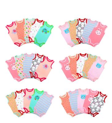 China Baby Clothes Random Cute Cartoon Patterns Pajamas 5 Sleeveless Baby Overalls Boy for sale