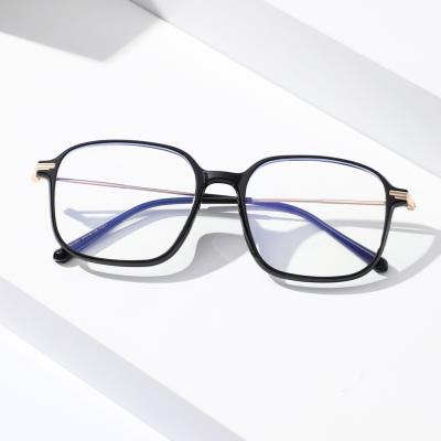 China Women Material High-end Exquisite Oversized Square Optical Glasses Students Anti Blue Lightweight Patchwork Item Products Alloy PC Frame Glasses for sale