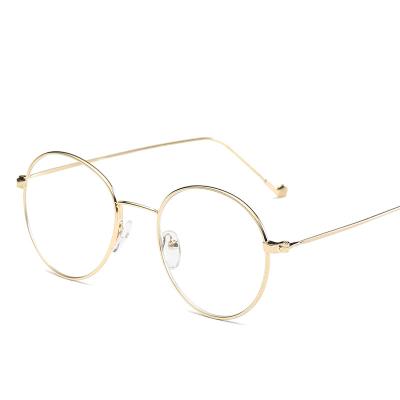 China High-end exquisite flat glass vintage item products thin round alloy high quality mirror materials frame set glasses wholesale for sale