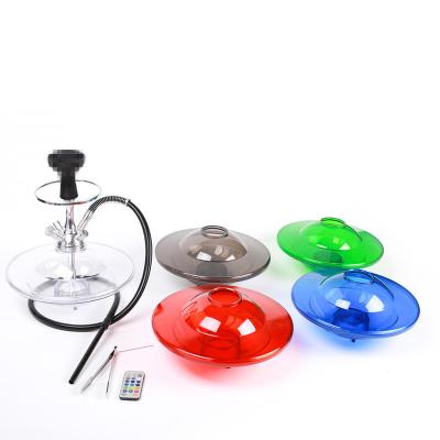 China Wholesale Design 2 Hose Shisha Smooking Shisha New Smoking Chicha With Led Acrylic Float Sheesha Hookah Narguile On Water UFO Style for sale