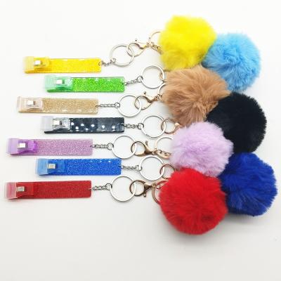 China Hot Selling Credit Card Grabber Woman Key Chain Acrylic Material Puller With Clip Easy To Catch Credit Card Grabber For Long Nails for sale