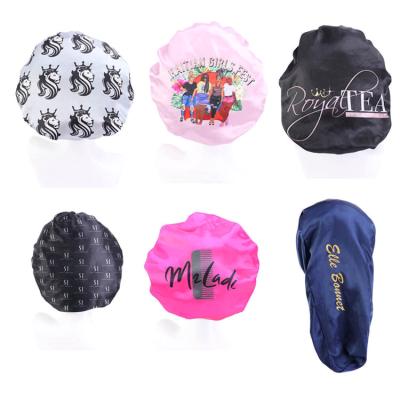 China Low MOQ Custom Hair Silk Satin Hoods Daily Life Sleep Hood with Logo Stain Head Wrap for sale