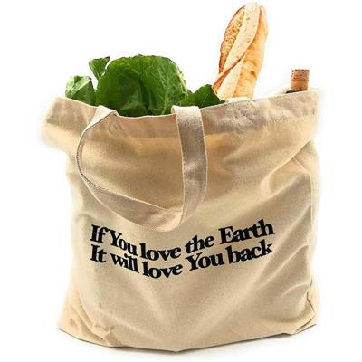 China Wholesale Eco Friendly 12 Oz Cotton Shopping Bag Durable Multi Purpose Handled Canvas Tote Bag for sale