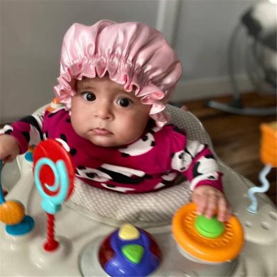 China 2020 New Design Sellers Sleep Hat Casual Baby 3-8 Years Baby Silk Hair Hood Satin Children Sleep Hood Children for sale