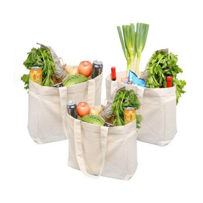 China Handled Canvas Grocery Bags with Handles - Fabric Grocery Tote Bags - Reusable Shopping Grocery Bags for sale