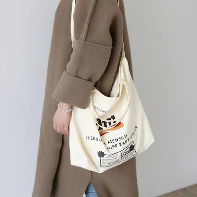 China Durable Thin Student Shoulder Bag Cotton Shopping Bags Two Way Handle for sale