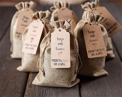 China 100% Eco-friendly Promotional Jute Bags Custom 100 Pcs 5x7 Inch Burlap Bags With Drawstring for sale