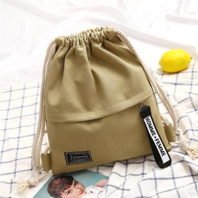 China Gift Bag Packaging Advertising Promotion Canvas Drawstring Bag Eco Friendly Shopping Backpack for sale