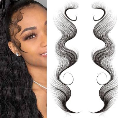 China Real Baby Hairs Temporary Temporary Hairline Sticker Curly Caliber Hair Edge Tattoo Sticker for sale