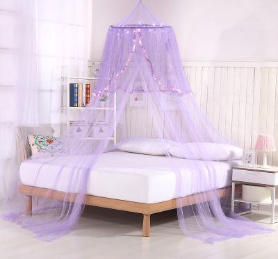 China Folded Mosquito Net Bed Canopy With Led Lights for sale