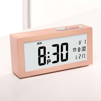 China Factory direct sales bedside table calendar minimalist LCD alarm clock digital desk clock for sale