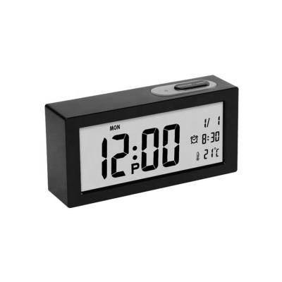 China Antique Style Date Humidity Display Backlight Smart Digital Desk Alarm Clock For Office for sale