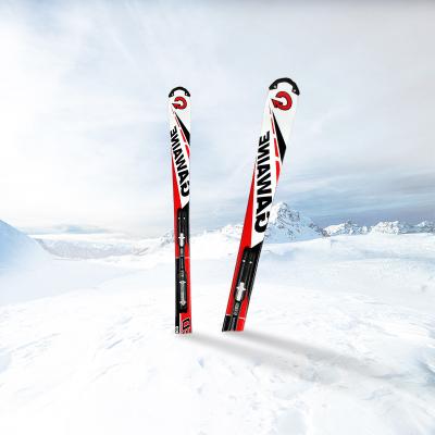 China Poplar Wood + Fiberglass + ABS Customized Cross Country New Skis All Mountain Custom Handmade Wooden Adult Snowboard Ski With Factory Price for sale