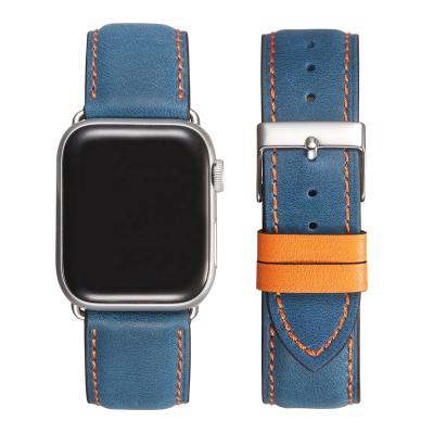 China Vintage Leather Bands Compatible With Apple Watch Band 38mm 40mm 42mm 44mm Retro Genuine Leather Strap Compatible For Women Men for sale