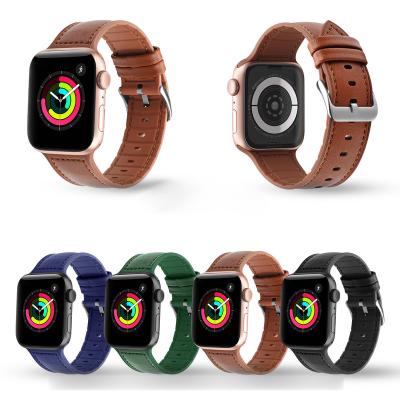 China Fashion \ Luxury Popular Hot Selling Dress Silicone Leather Strap For Apple Watch 1/2/3/4/5/6/7/Se Bands for sale