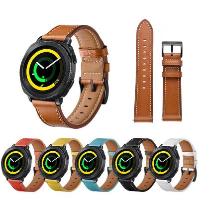 China Leather applicable to SamsungGalaxy active1/2Watch band recess led tail head layer cowhide leather strap for sale