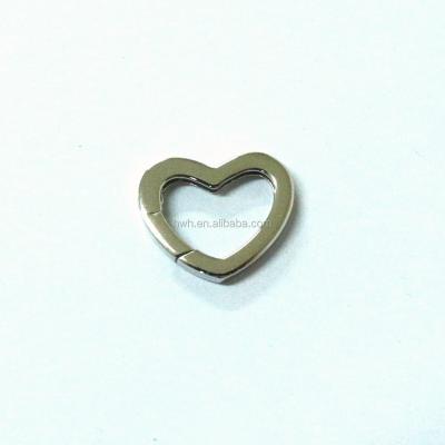 China Shiny Silver 925 A0003 Stg Heart Spring Clasp Rhodium Plated With 2 Pearl Cups for sale