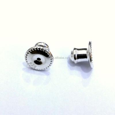 China 925 H2252-8m Solid Silver Barrel Style Ear Clutch Inside Silicon Outside 925 Silver for sale