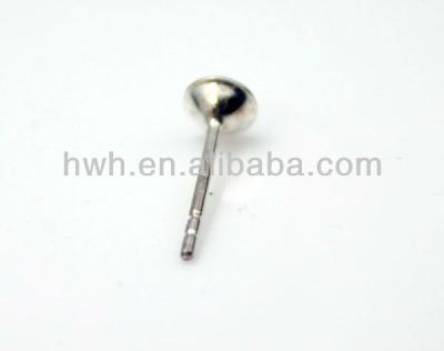 China Round Shiny H934 925 Sterling Silver Pearl Cap Earring Stud for sale