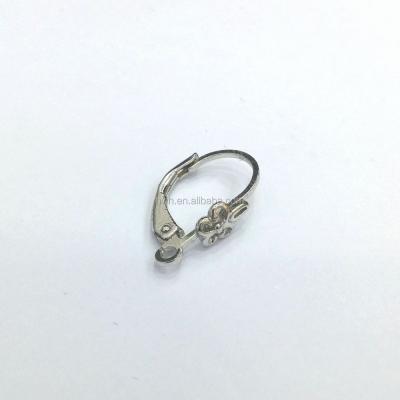 China H1009 Solid 925 Silver Silver Flower Lever Backdrop Earring Components Nickel Safe Material for sale