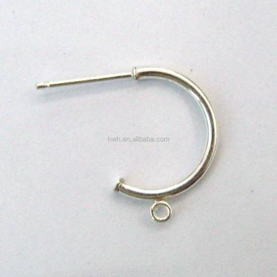 China 925 silver H1078 silver 925 seamless tube earring stud factory supply ear hoops for sale