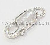 China Interesting Solid 925 Silver Square Spring Clasp H154/8mm / Long Lobster Clasp 925 Silver for sale