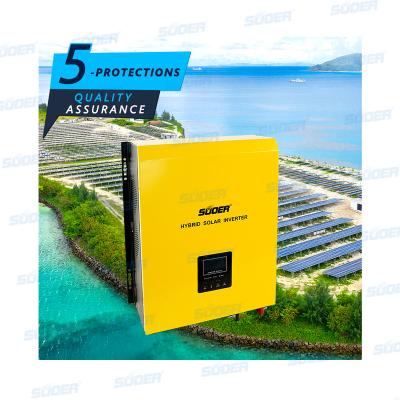 China Suoer 24V 230V 3000va 397*154*474mm Low Frequency MPPT Hybrid Solar Inverter Integrated Solar Charge Controller for sale