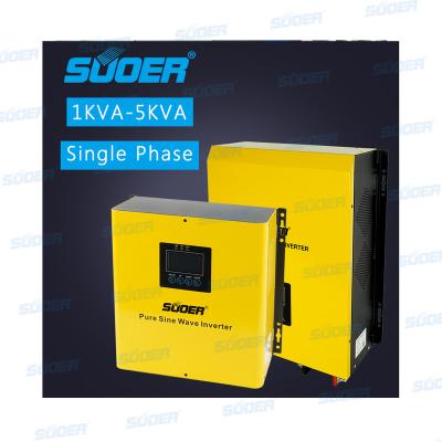 China Suoer PL-1.5KA 12v 1500VA 1000W 1000 Watt 1kw 3KW 5KW Hybrid Solar Inverter with 20A AC Charger Pure Sine Wave Inverter PL-1.5KA for sale