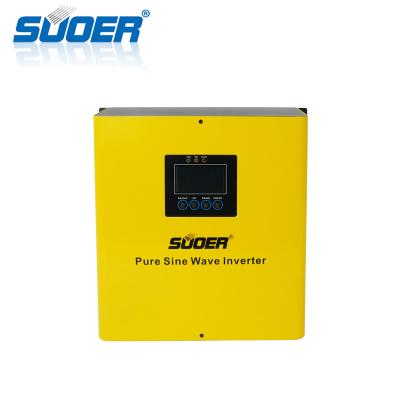 China Suoer 12v 1000W 1000 Watt Solar Inverter PWM Low Frequency Controller Hybrid Solar Inverter with AC Charger PLP-1000 for sale