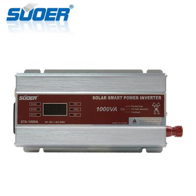 China Suoer Solar System Digital Display Car Solar Power Inverter Price 1000W 12V 220V Inverter for sale