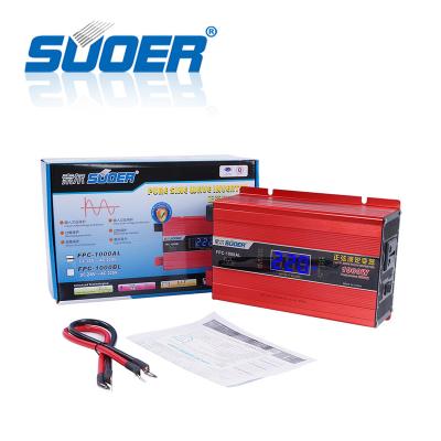 China Suoer new product 12v 220v 1000W 1000 watt off grid inverter pure sine wave inverter 15.5*8.5*26cm for sale